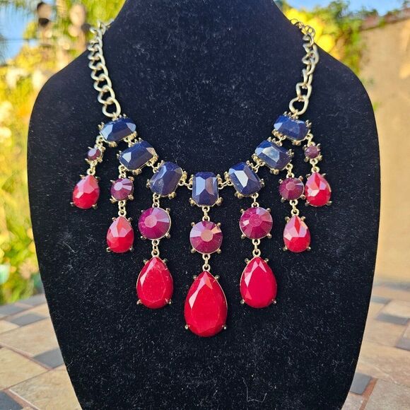 Vintage Y2K Chunky Bib Cookie Lee Necklace - Picture 1 of 5